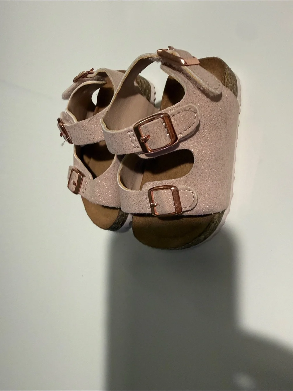 mini MIA  Rose Gold Glitter Double-Buckle Kids Sandals Sz 3-6 months